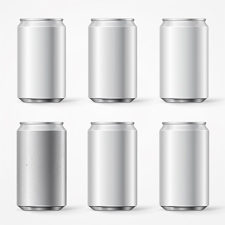 Zdjęcie wektor zestawu pudełek na napoje aluminiowe