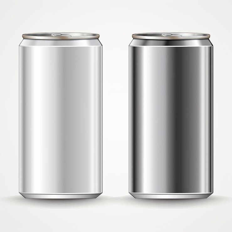 Zdjęcie wektor zestawu pudełek na napoje aluminiowe
