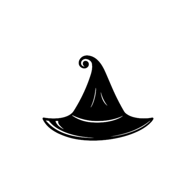 Zdjęcie wektorowa ikona kapelusza wiedźmy halloween widok z przodu czarny kapelusz izolowany na białym tle święta jesienne