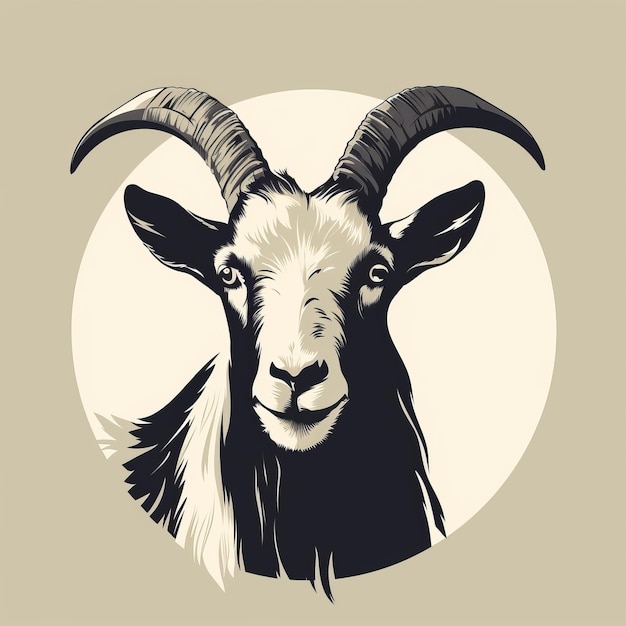Wektorowa ilustracja głowy kozy w stylu vintage
