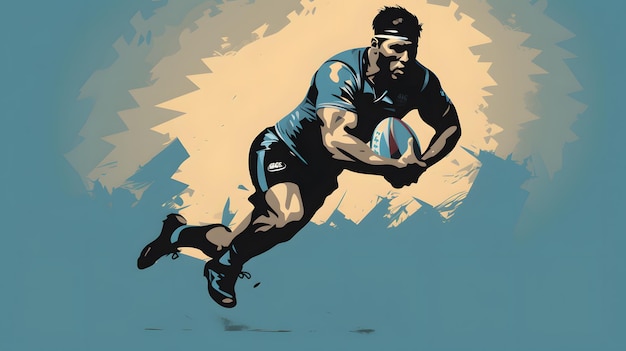 Wektorowa ilustracja sylwetki gracza rugby