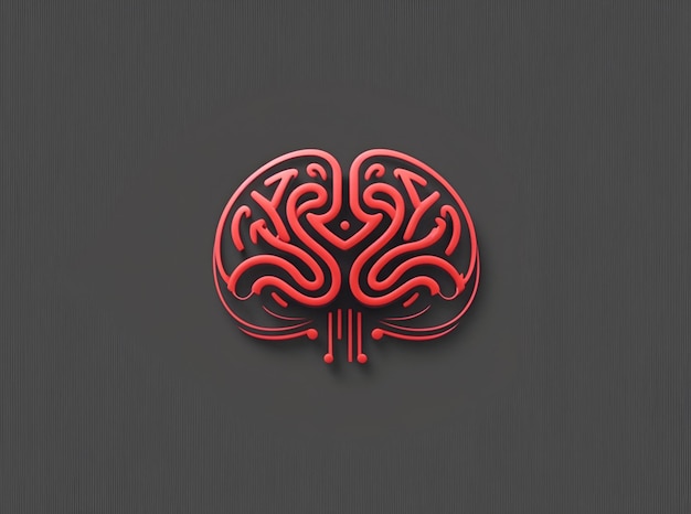 Wektorowe ikony mózgu z koncepcją pomysłu, czerwona i czarna ikona z tłem