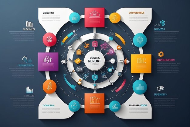 Zdjęcie wektorowe koncepcje biznesowe z ikonami mogą być używane do raportu biznesowego pętli infograficznej lub nowoczesnego szablonu planu