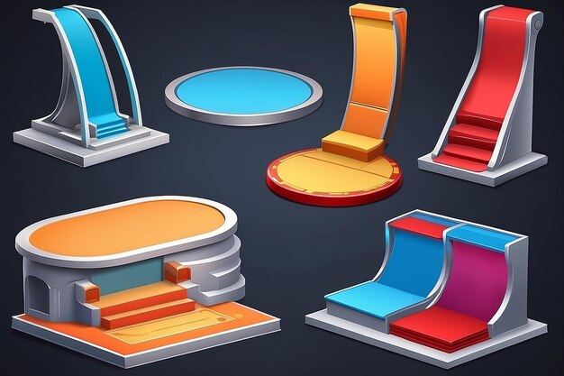 Wektorowe obrazy podium 3D do umieszczania różnych gier lub produktów technologicznych