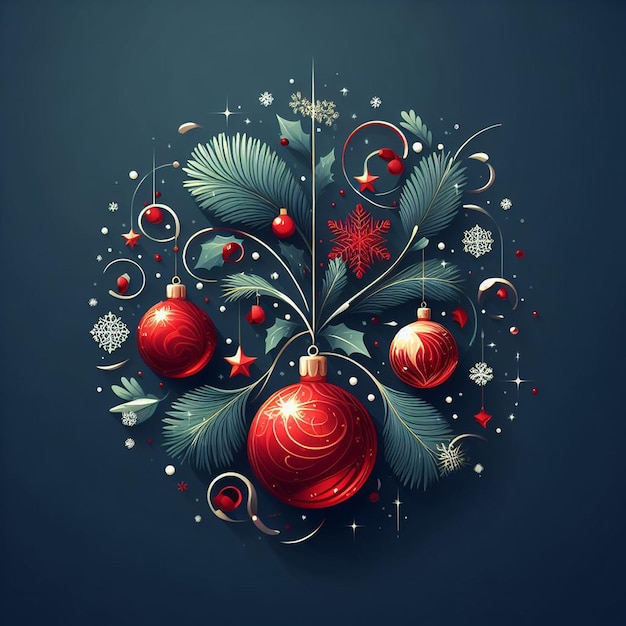 Zdjęcie wektorowe tło świąteczne kreatywny projekt kartki z pozdrowieniami, plakat banerowy, widok górny, dekoracja świąteczna