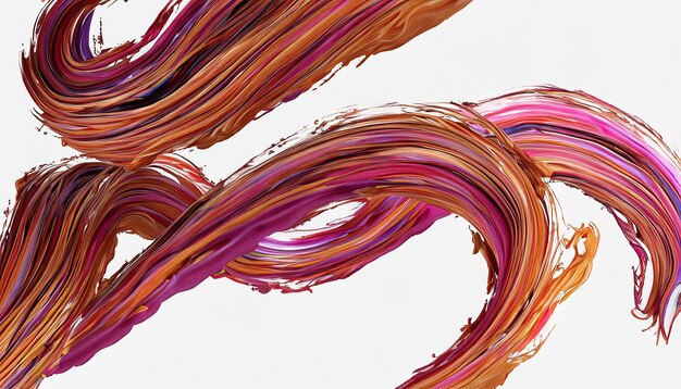 Zdjęcie wektorowy 3d paint curl abstract spiral brush stroke flowing ribbon shape digital liquid ink