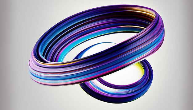 Zdjęcie wektorowy 3d paint curl abstract spiral brush stroke flowing ribbon shape digital liquid ink