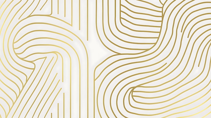Zdjęcie wektorowy bezszwowy wzór z eleganckimi prostymi liniami złoty na białym tle fine art print