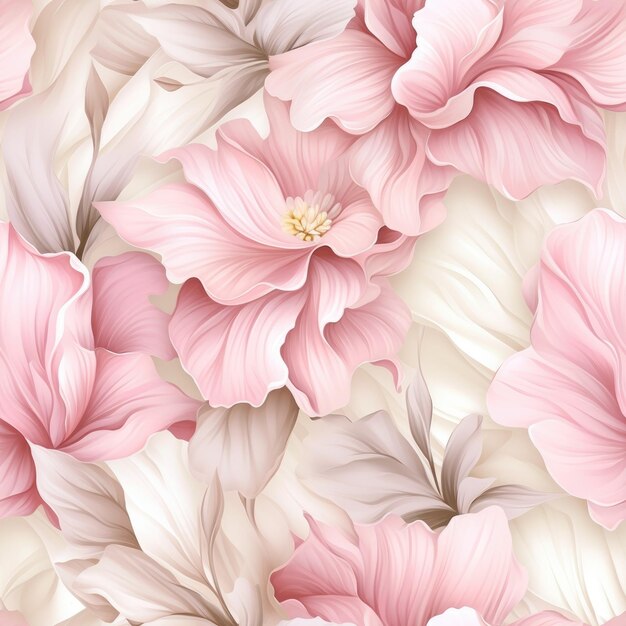 Wektorowy elegancki różowy styl barokowy bez szwu kwiatowy wzór