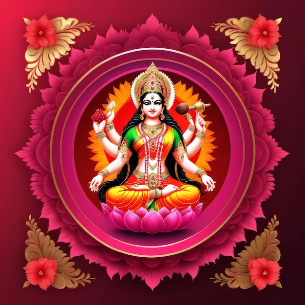 Wektorowy ilustracja baner indyjskiego święta boga Sri Drughi Szczęśliwa Durga Puja Subh Navratri