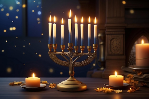 Wektorowy projekt płaski Hanukkah koncepcja i tło