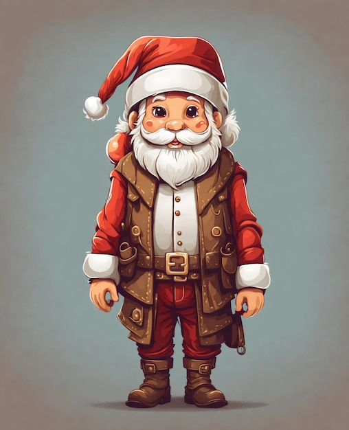 Wektorowy styl realistyczny obraz Świętego Mikołaja stworzony za pomocą generatywnej sztucznej inteligencji