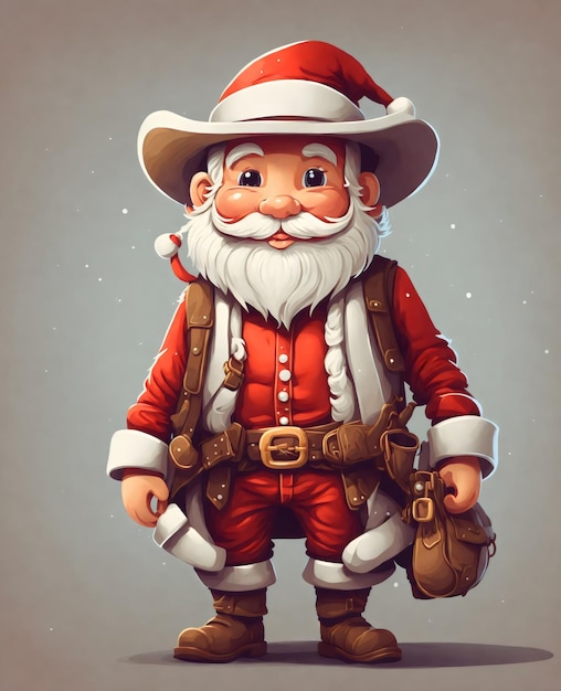 Wektorowy styl realistyczny obraz Świętego Mikołaja stworzony za pomocą generatywnej sztucznej inteligencji