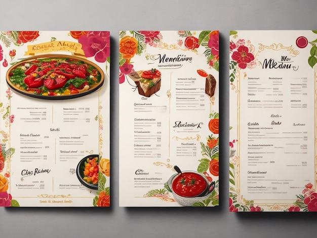 Wektorowy szablon menu restauracji ze złotymi sztućcami i kawą