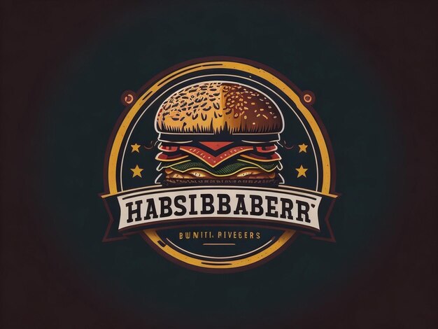 Zdjęcie wektorowy szablon projektu wielkiego ikony hamburgera wielki logo hamburgera dla kawiarni lub restauracji logo szybkiego jedzenia c