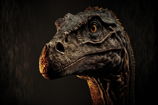 Welociraptor dinozaur starożytny mięsożerny dinozaur wymarłe zwierzę Generacyjna sztuczna inteligencja