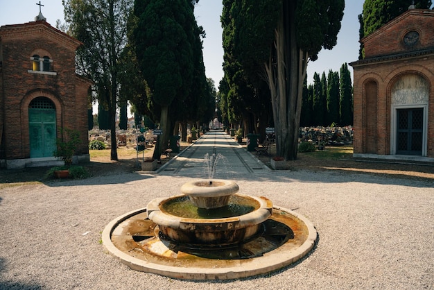 Wenecja Włochy Wrzesień 2021 Architektura wewnątrz Cimitero di San Michele Wenecja