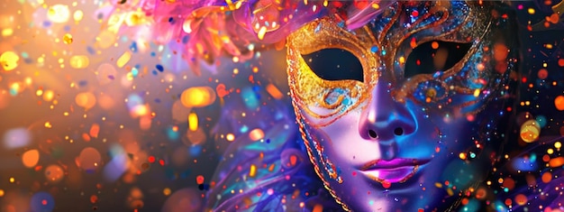 Weneckia maska karnawałowa na ciemnym tle Koncepcja imprezy karnawałowej Świętowe tło