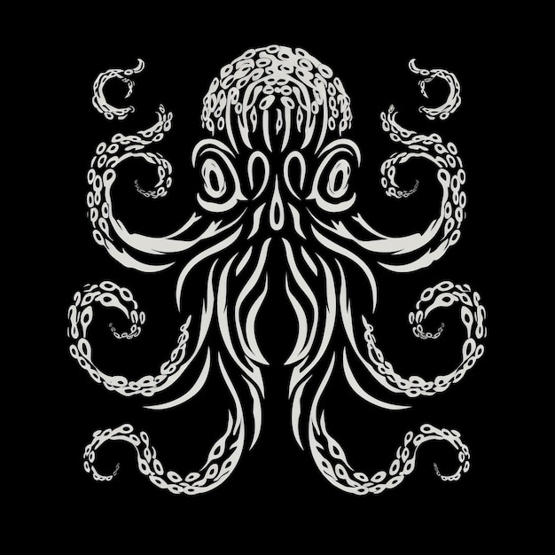 Werewolf Silhouette Octopus Stencil Easy Level Carving z czystymi kształtami