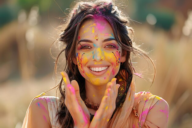 Wesołe święto Wciągające chwile śmiechu i koloru na festiwalu Holi