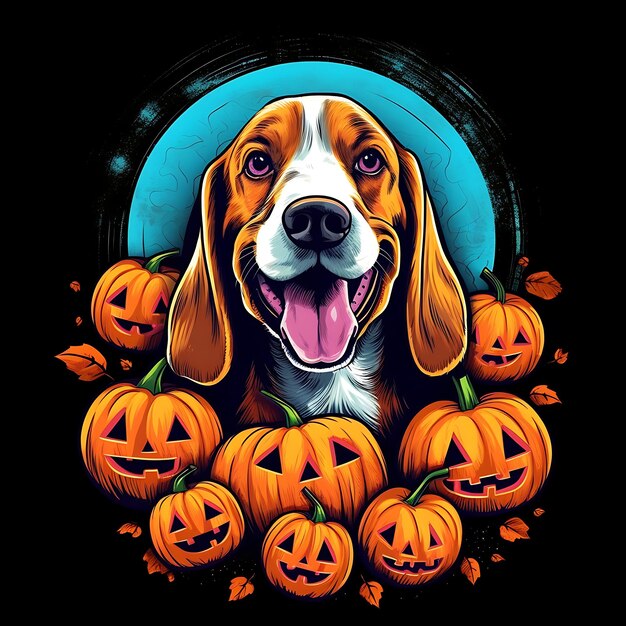Wesołego Halloween Słodki pies Halloween Dynia Kreskówka Clipart Straszny szczeniak kostium na Halloween psy