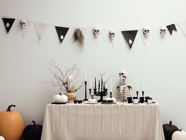 Wesołego halloween udekorowane na imprezę w tle w stylu minimalistycznym