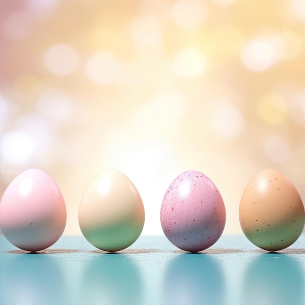 Wesołych Świąt kolorowe jajka słoneczny dzień wiosny Wielkanocny sztandar tło niewyraźne świąteczne tło
