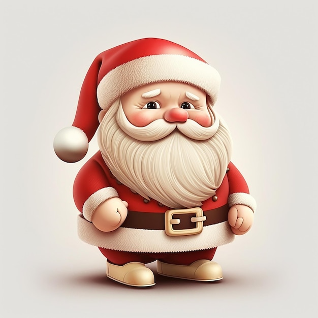 Wesołych Świąt Śliczna klauzula Świętego Mikołaja na białym tle Generatywne ai