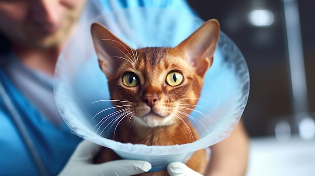 Weterynarz badający kota w klinice weterynaryjnej Medycyna weterynaryjna Generatywna AI