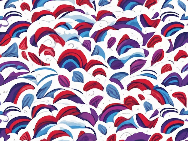 wewnątrz białego płatka wektora typu wzór z mieszanką niebieskich, czerwonych i fioletowych kolorów wysokiej jakości