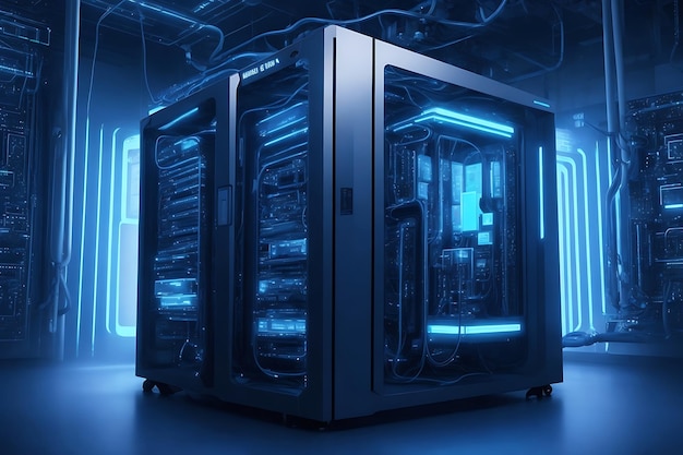 Wgląd w przyszłość Ilustracje superkomputerów Big Data