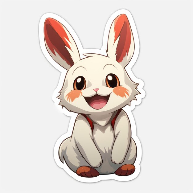 Whimsical and Adorable Rabbit Chibi Sticker Studio Ghibliinspired Smiling w 8K UHD 150dpi Isola