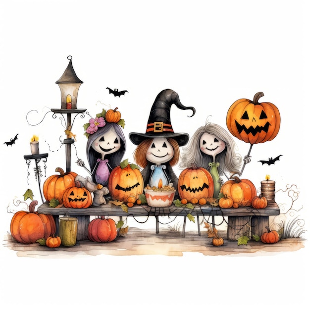 Whimsical Delight Spooky Fun Halloween Party z PNG Clipart na białym tle