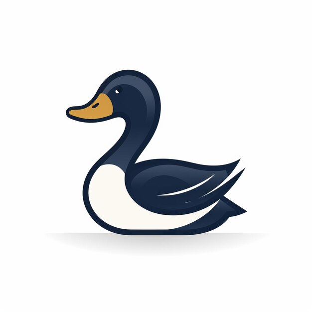 Whimsical Duck Icon Prosty i minimalistyczny projekt 2d