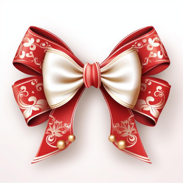 Whimsical Festive Bow 2D ilustracja wektorowa na białym tle