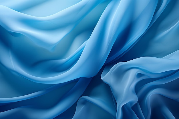 Whimsical Silk Elegance 3D Rendered Blue Drapery Tło dla mody
