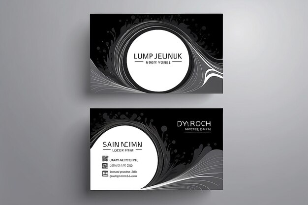 Zdjęcie white and black business card template design with inspiration from the abstract two sided