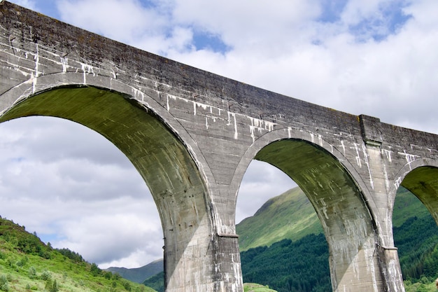 Wiadukt Glenfinnan z zakrzywionym rozpięciem 21 łuków pojawił się w kilku filmach o Harry'm Potterze