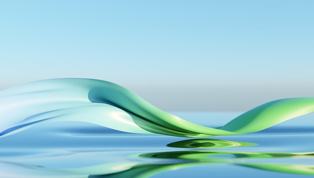 Wiatr szklana wstążka na wodzie abstrakcyjna tapeta do renderowania banerów 3d