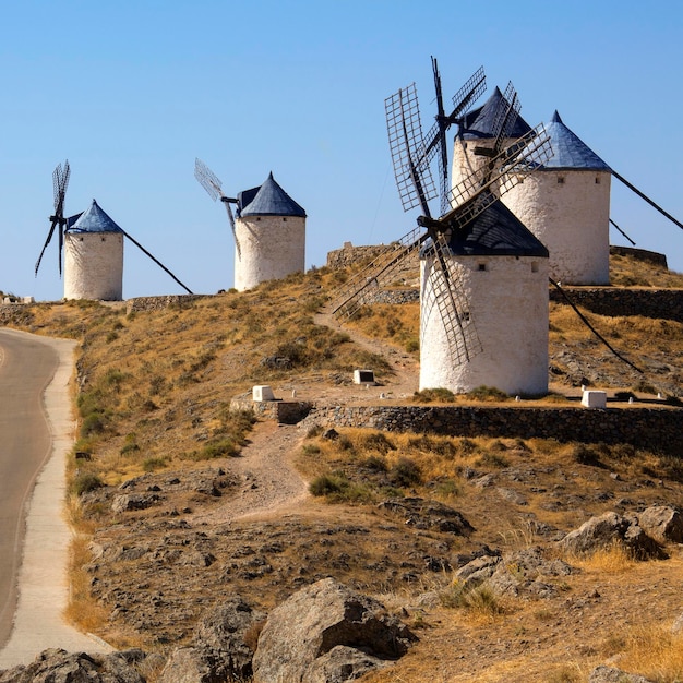 Wiatraczki w Consuegra La Mancha Hiszpania