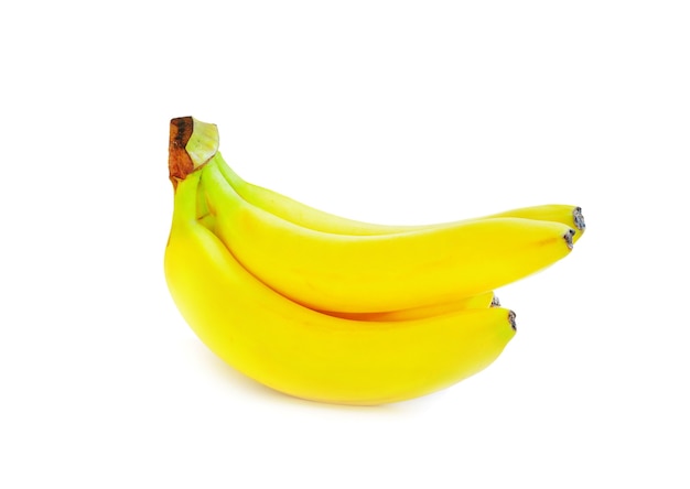 Wiązka bananów na białym tle