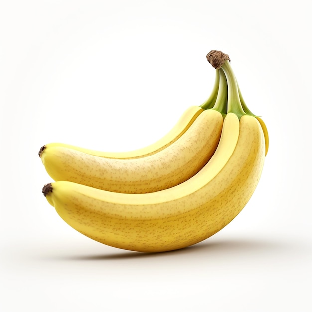 Wiązka bananów siedzi na białym tle.