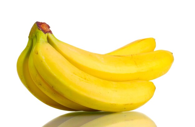 Wiązka banany odizolowywający na bielu