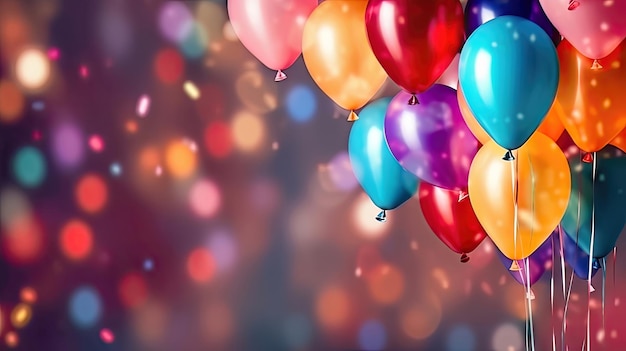 Wibrująca Fiesta Balonów Kolorowe balony tańczące w powietrzu Generatywna sztuczna inteligencja