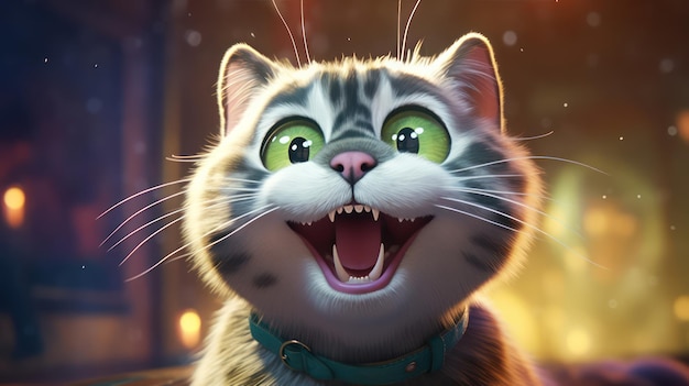 Wibrująca mieszanka szoku i szczęścia w wyrazie twarzy kota jest fascynująca