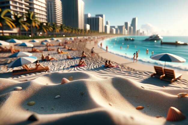 Wibrująca plaża Miami CloseUp