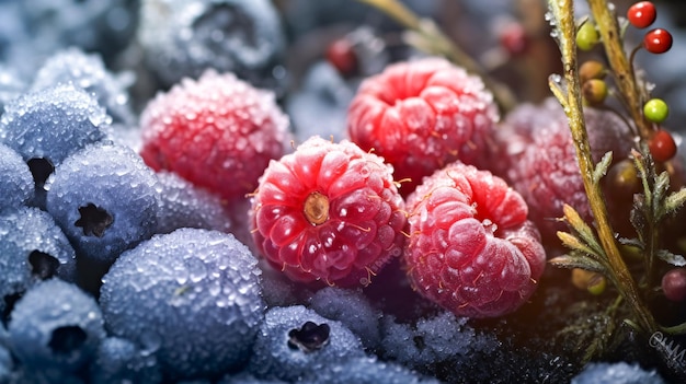 Wibrująca składanka Frozen Berry Generative AI CloseUp