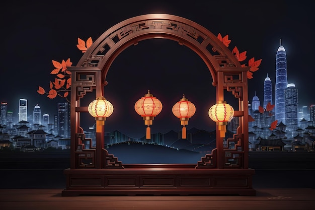 Wibrujące chińskie święto z kreatywnym tłem dekoracji