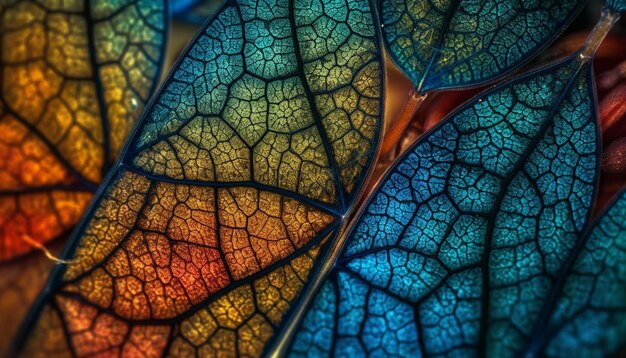 Wibrujące jesienne liście ukazują organiczne piękno w naturalnym odbiciu wody generowanym przez sztuczną inteligencję