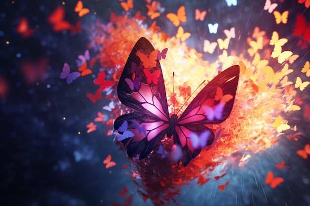 Wibrujące motyle tworzą roje w kształcie serca o 00118 01